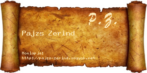 Pajzs Zerind névjegykártya